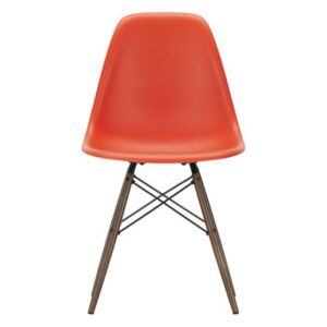DSW - Eames Plastic Side Chair Chair - / (1950) - Dark wood by Vitra Red