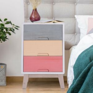 3 Drawers Colorful Chest & Bedside Table