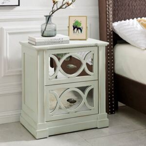 Modena Mirrored Panel 2 Drawers Side Table