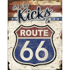 Metal sign Route 66 - Get Your Kicks On, ( x cm)