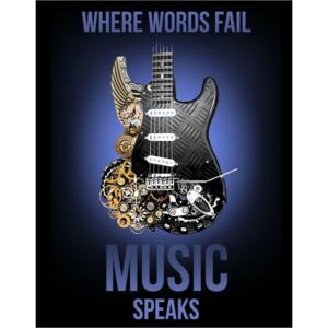 Metal sign Music Speaks, ( x cm)