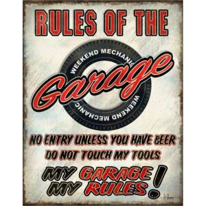 Metal sign Rules of the Garage, ( x cm)