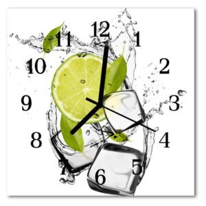 Glass Kitchen Clock Lime food and drinks green 30x30 cm