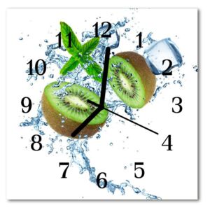 Glass Kitchen Clock Kiwi food and drinks green 30x30 cm