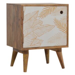 Ravicon Leaf Screen Printed Bedside Table
