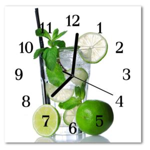 Glass Kitchen Clock Lime mint kitchen green 30x30 cm