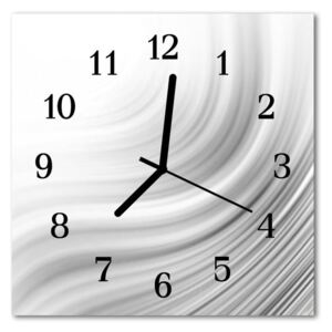 Glass Kitchen Clock Abstract art white 30x30 cm