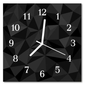 Glass Kitchen Clock 3d pattern art black 30x30 cm