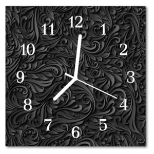 Glass Kitchen Clock Template art black 30x30 cm
