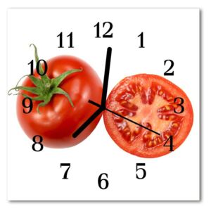 Glass Kitchen Clock Tomatoes kitchen red 30x30 cm