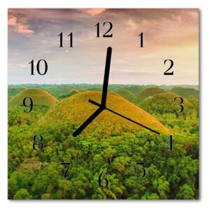 Glass Kitchen Clock Landscape landscapes green 30x30 cm