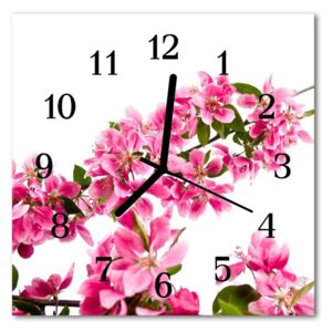 Glass Kitchen Clock Flowers flowers & plants pink 30x30 cm