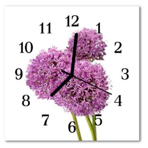 Glass Kitchen Clock Flower flowers & plants purple 30x30 cm