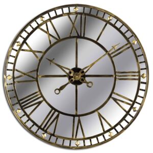 Antique Brass Mirrored Skeleton Wall Clock