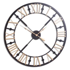 Black & Gold Classic Skeleton Clock