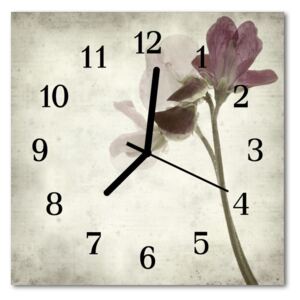 Glass Kitchen Clock Vintage flower flowers & plants multi-coloured 30x30 cm