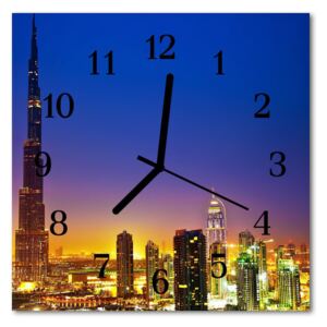 Glass Kitchen Clock Skyline dubai city multi-coloured 30x30 cm