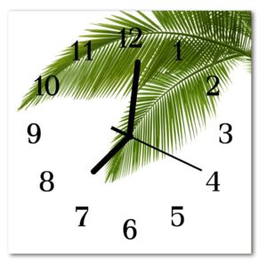 Glass Kitchen Clock Palm leaves flowers & plants green 30x30 cm