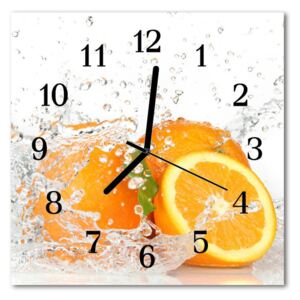Glass Kitchen Clock Oranges kitchen orange 30x30 cm
