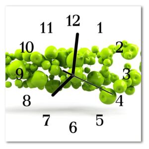 Glass Kitchen Clock Apples kitchen green 30x30 cm