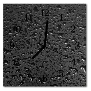 Glass Kitchen Clock Waterdrop kitchen black 30x30 cm