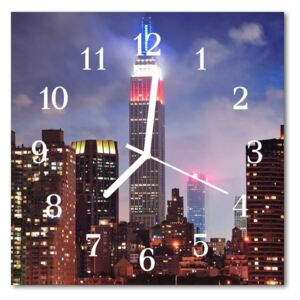Glass Kitchen Clock Skyline city multi-coloured 30x30 cm