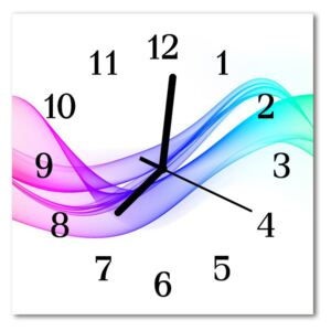 Glass Kitchen Clock Abstract lines art multi-coloured 30x30 cm