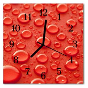 Glass Kitchen Clock Waterdrop nature red 30x30 cm