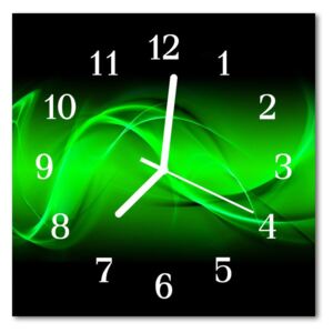 Glass Kitchen Clock Abstract abstract art green 30x30 cm