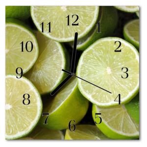 Glass Kitchen Clock Lime fruit green 30x30 cm