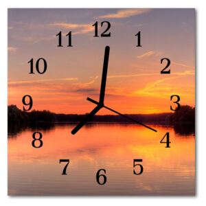 Glass Kitchen Clock Sunset nature orange 30x30 cm