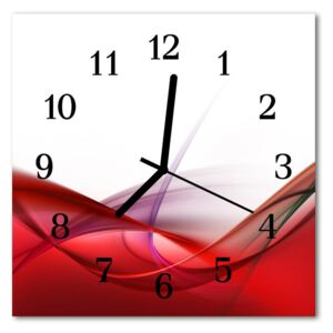 Glass Kitchen Clock Abstract art red 30x30 cm