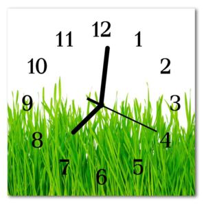 Glass Kitchen Clock Grass grass green 30x30 cm