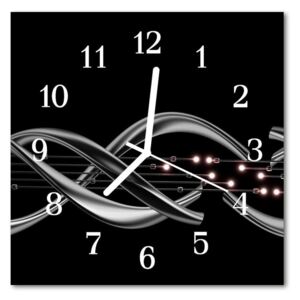 Glass Kitchen Clock Abstract abstract art black 30x30 cm
