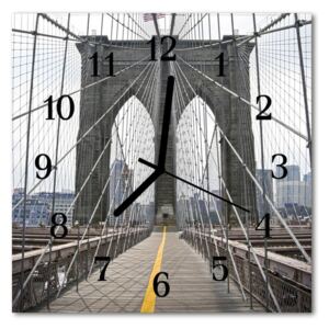 Glass Kitchen Clock Brooklyn bridge brooklyn bridge grey 30x30 cm