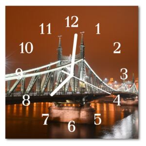 Glass Kitchen Clock Bridge architecture multi-coloured 30x30 cm
