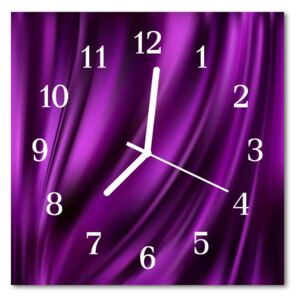 Glass Wall Clock Abstract art purple 30x30 cm