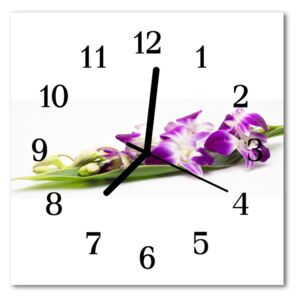 Glass Wall Clock Flowers flowers purple 30x30 cm