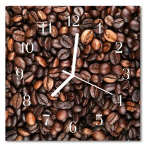 Glass Wall Clock Coffee beans food and drinks brown 30x30 cm