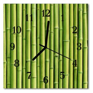 Glass Wall Clock Bamboo bamboo green 30x30 cm