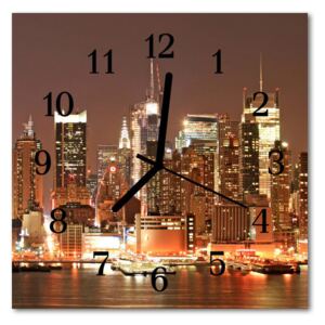 Glass Wall Clock Skyline beverages multi-coloured 30x30 cm