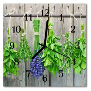 Glass Wall Clock Herbs herbs green 30x30 cm