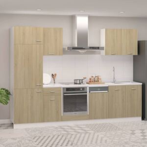 VidaXL 7 Piece Kitchen Cabinet Set Sonoma Oak Chipboard