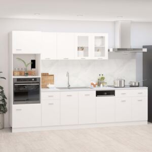 VidaXL 7 Piece Kitchen Cabinet Set White Chipboard