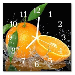 Glass Wall Clock Oranges fruit orange 30x30 cm