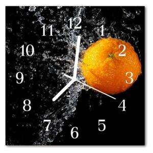 Glass Wall Clock Orange orange orange 30x30 cm