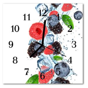 Glass Wall Clock Fruit ice cream fruit ice blue 30x30 cm