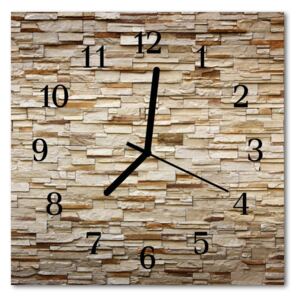 Glass Wall Clock Clinker architecture brown 30x30 cm