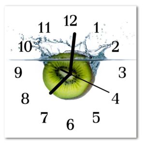 Glass Wall Clock Kiwi fruit green 30x30 cm