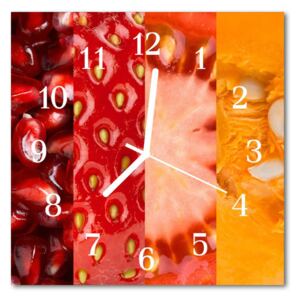 Glass Wall Clock Fruit fruit red 30x30 cm